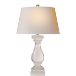 Visual Comfort Balustrade Table Lamp in Crystal with Natural Paper Shade