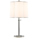 Visual Comfort Scallop Table Lamp SS W/ SIlk