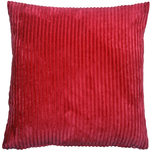 Corduroy Red 22X22 Cushion with Feather Filler