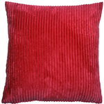 Corduroy Red 22X22 Cushion with Feather Filler