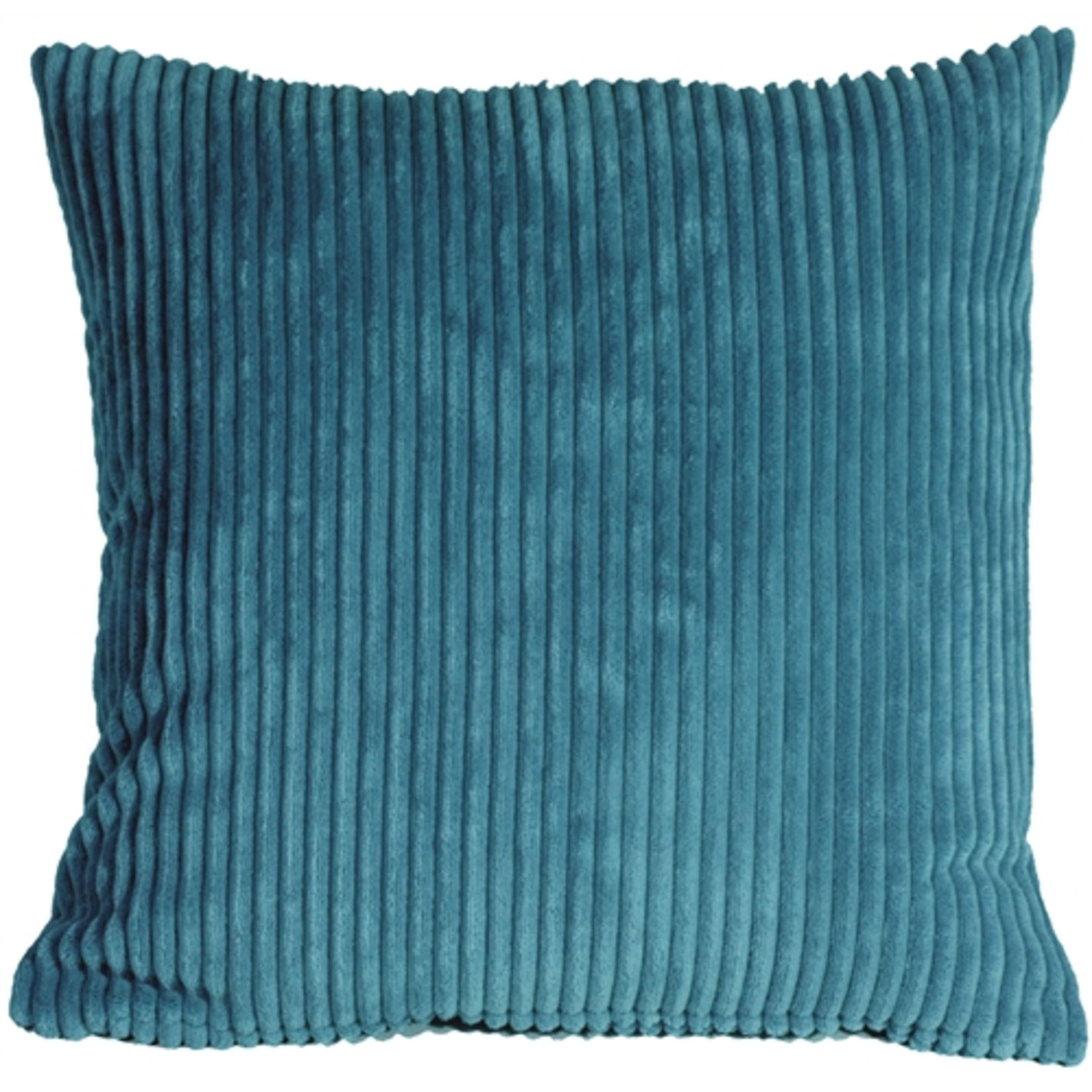 Corduroy Marine Blue 18X18 Cushion with Feather Filler
