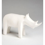 Global Views Ceramic Rhino - Matte White