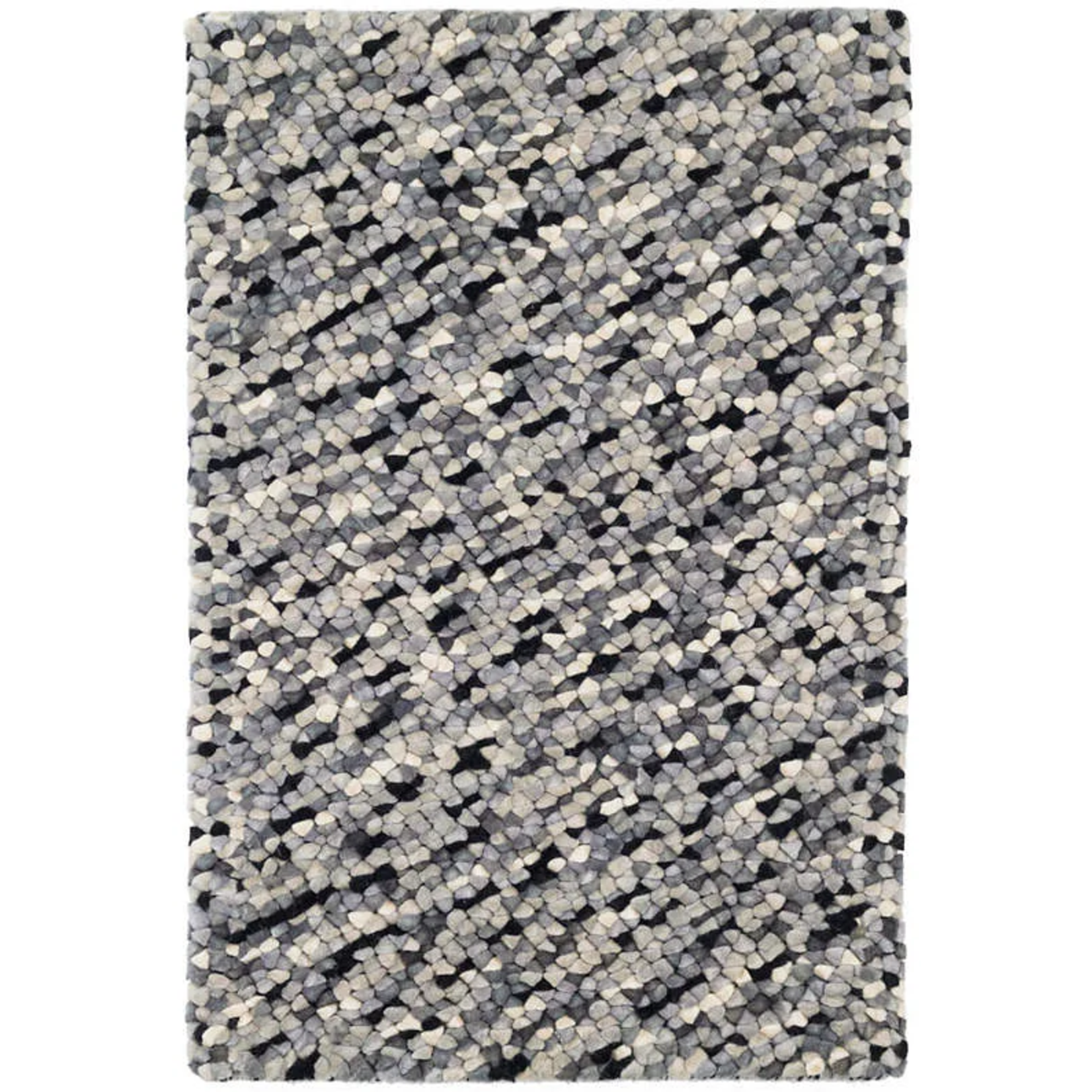 Dash & Albert Seurat Grey Wool Woven Rug 3X5