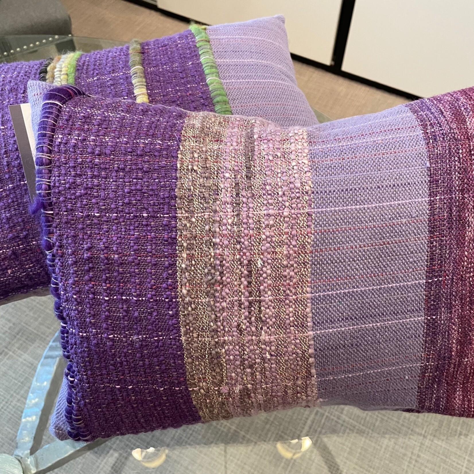 Tara Roblin Tara Roblin Textiles 14 x 18  Shades of Lavender Cushion with feather filler