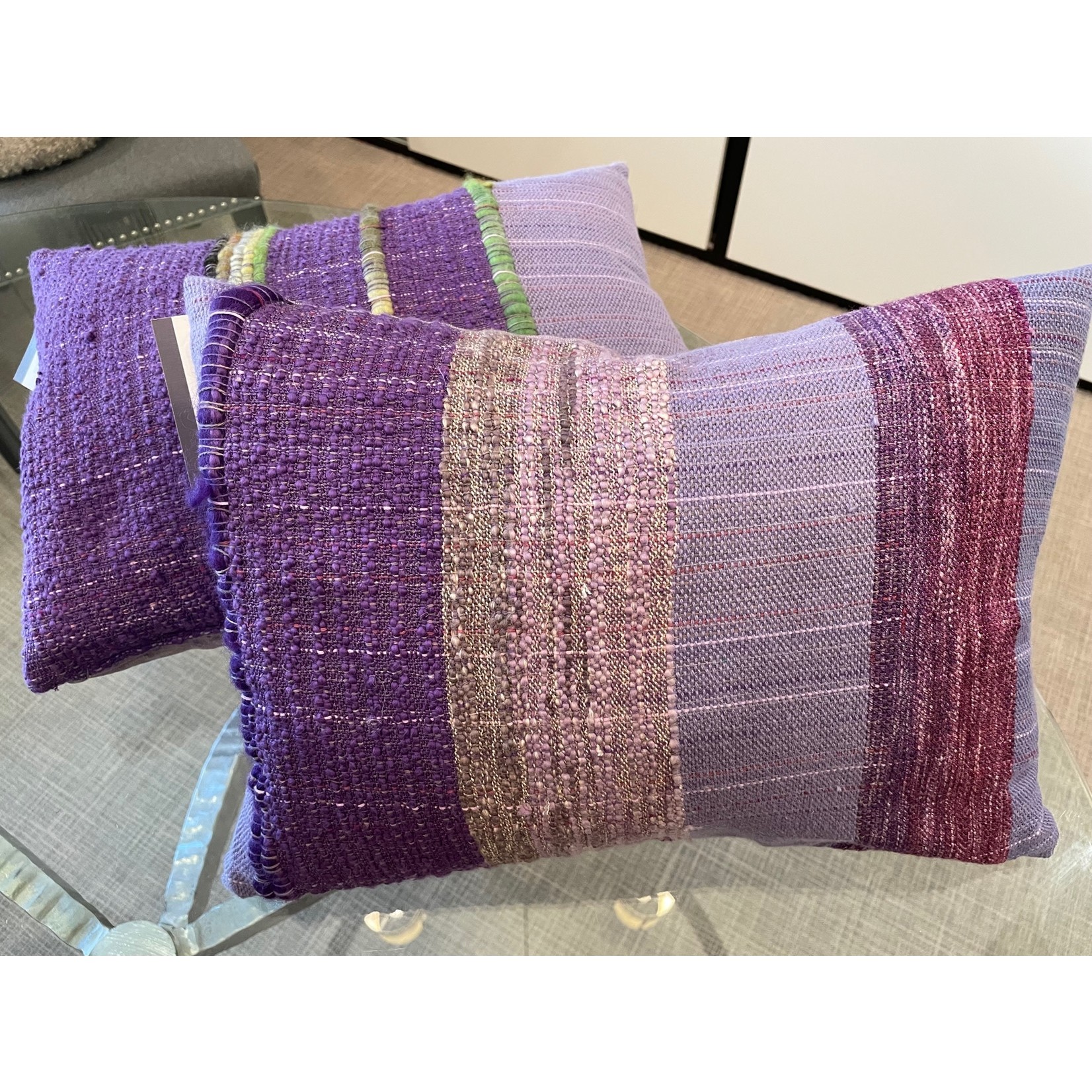 Tara Roblin Tara Roblin Textiles 14 x 18  Shades of Lavender Cushion with feather filler