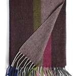 Burel Multicolour throw bordeaux 100% merino wool