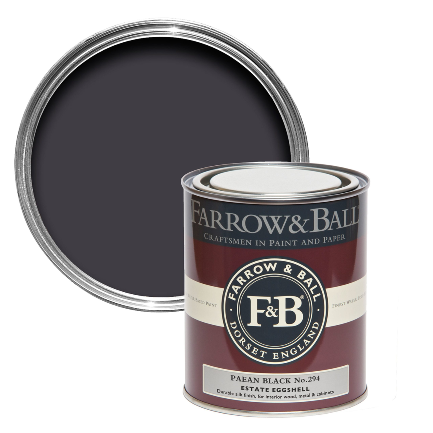 Farrow and Ball 750ml Modern Eggshell Paean Black No.294