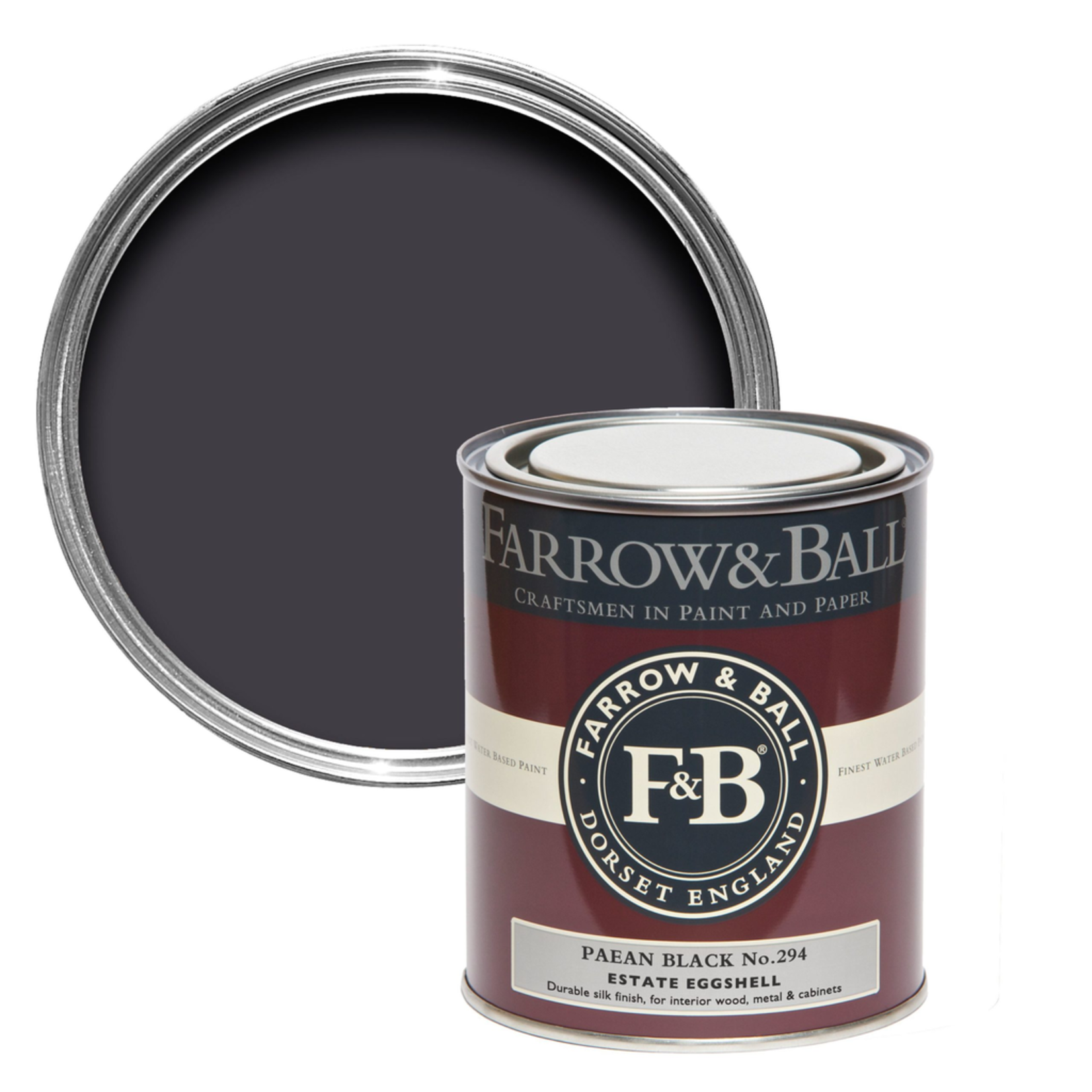 Farrow and Ball 750ml Exterior Eggshell Paean Black No.294