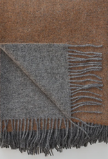 Linen Way Trafalgar Throw - 100% New Zealand Wool - Grey/Chestnut