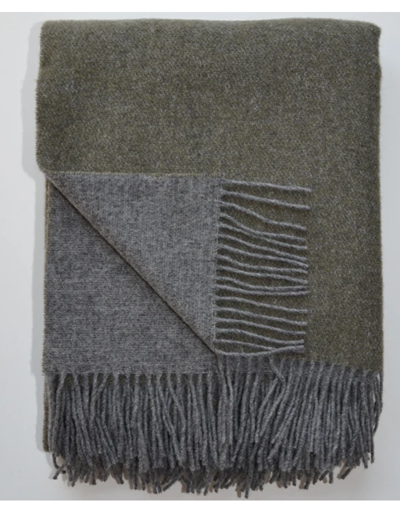 Linen Way Trafalgar Throw - 100% New Zealand Wool - Grey/Khaki