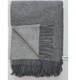 Linen Way Trafalgar Throw - 100% New Zealand Wool - Grey/White