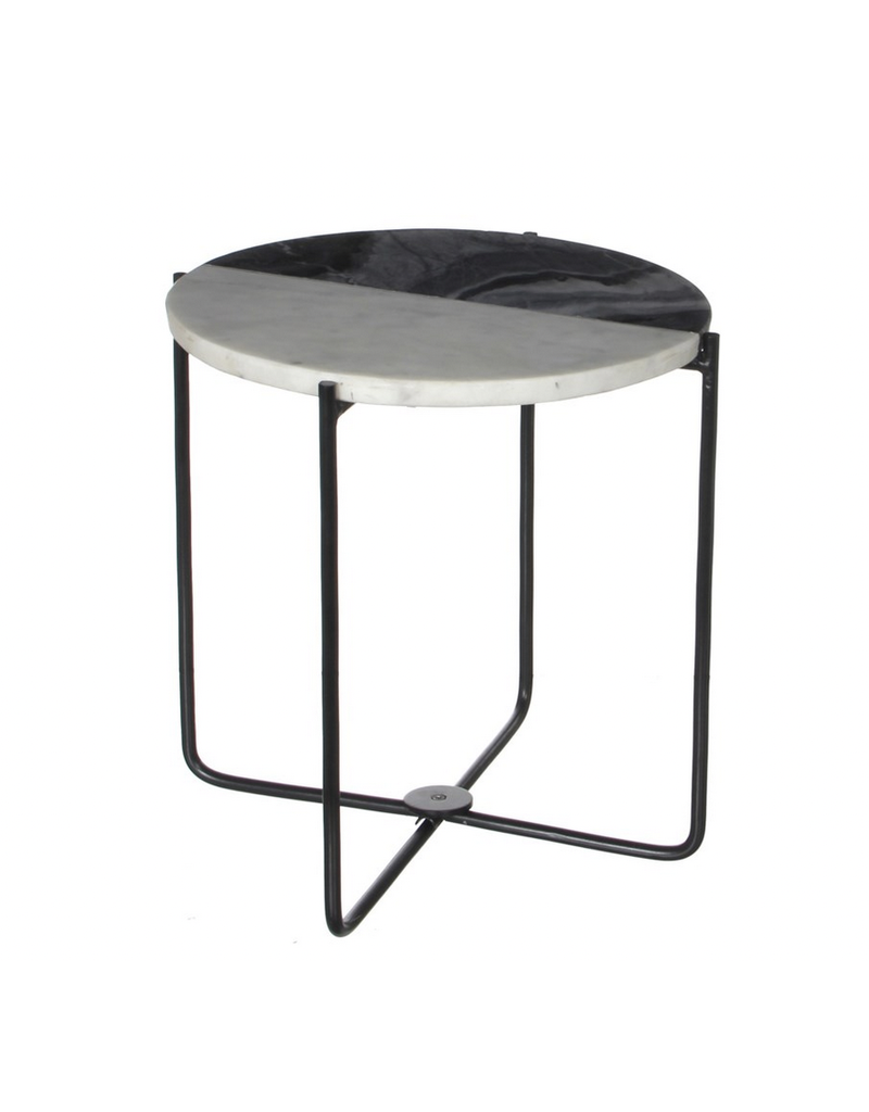 Modus Lifestyle Nanne round short side table marble grey - 12.5x12.5"