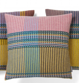 Wallace Sewell Hambling 100% Lambswool Cushion Yellow & Pink 18x18