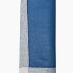 Linen Way Majesty Napkin Single 100% Blue Linen with White Border