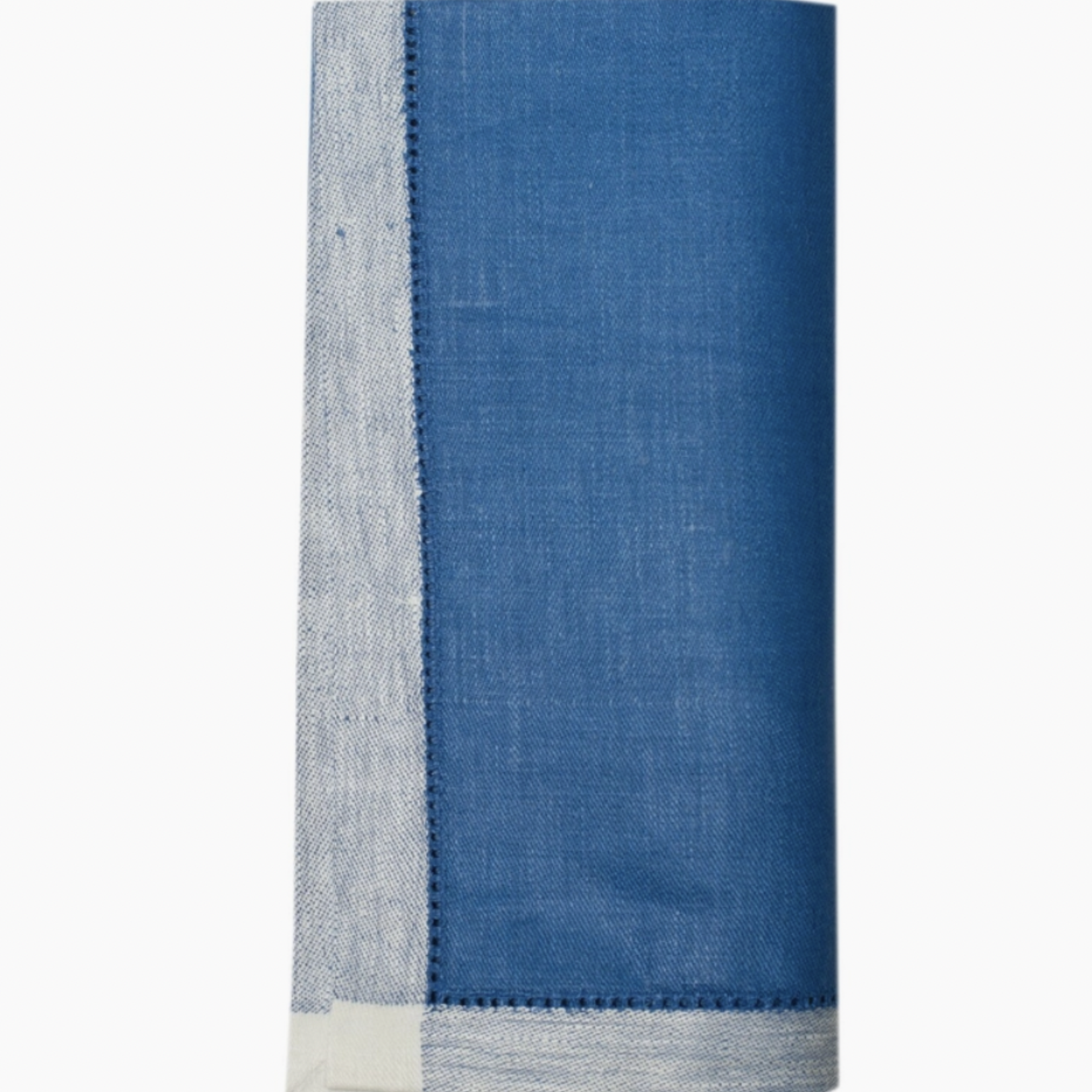 Linen Way Majesty Napkin Single 100% Blue Linen with White Border