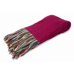 Merben Hot Pink Mohair Throw with Fringes