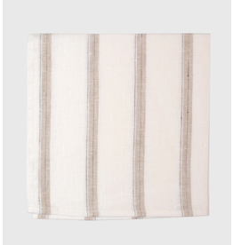 Linen Way Hugo Linen Napkin 20 x 20 White /Sand Stripes