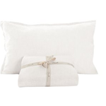 Linen White Sheet Set King 4 pcs