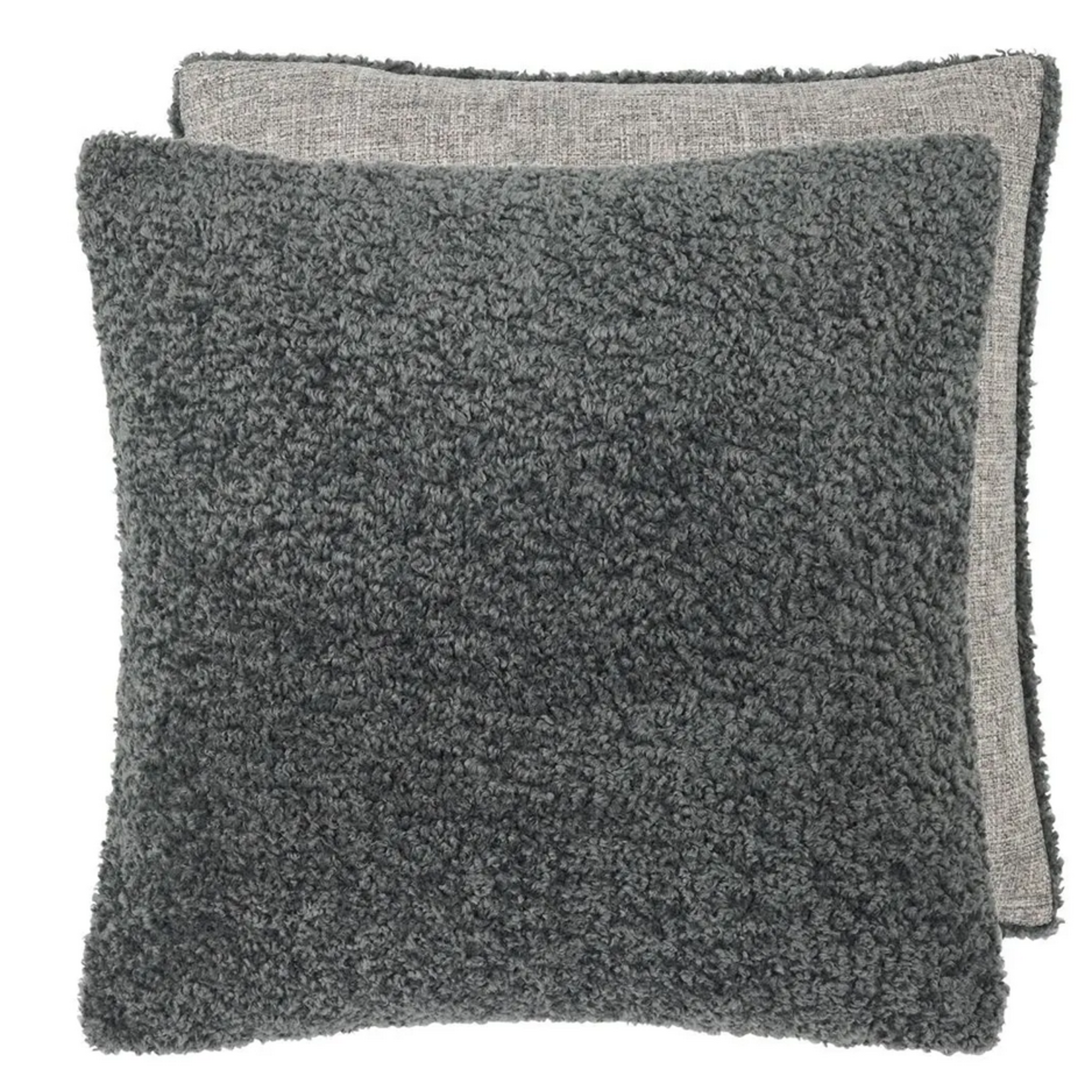 Designer's Guild Merelle Graphite Faux Fur Cushion 22 x 22