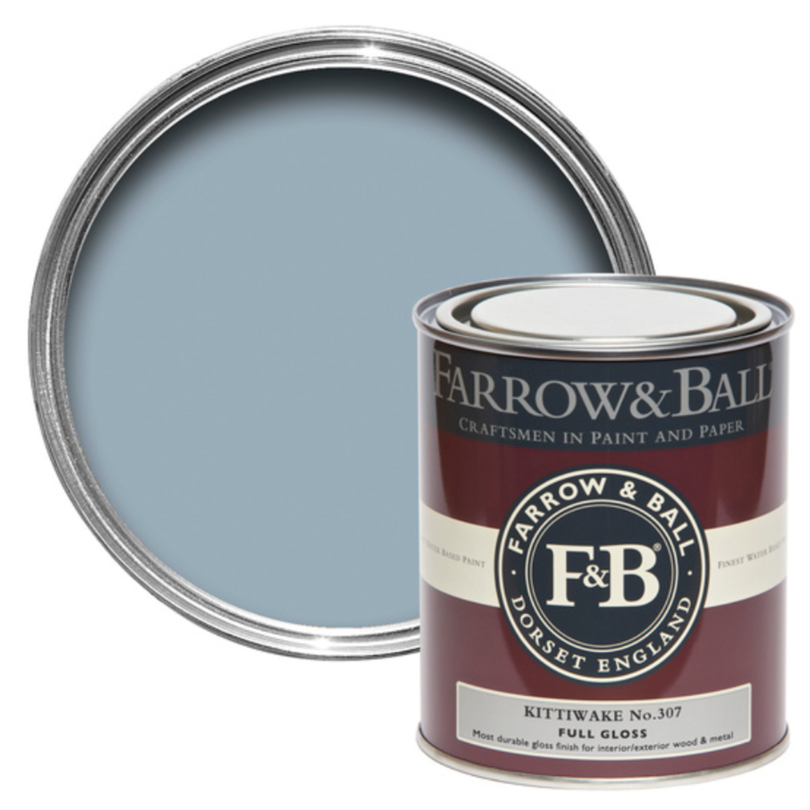 Farrow and Ball 750ml Full Gloss Kittiwake No.307