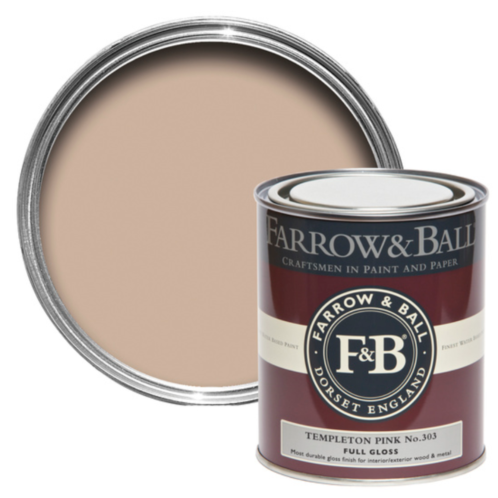 Farrow and Ball 750ml Full Gloss Templeton Pink No.303