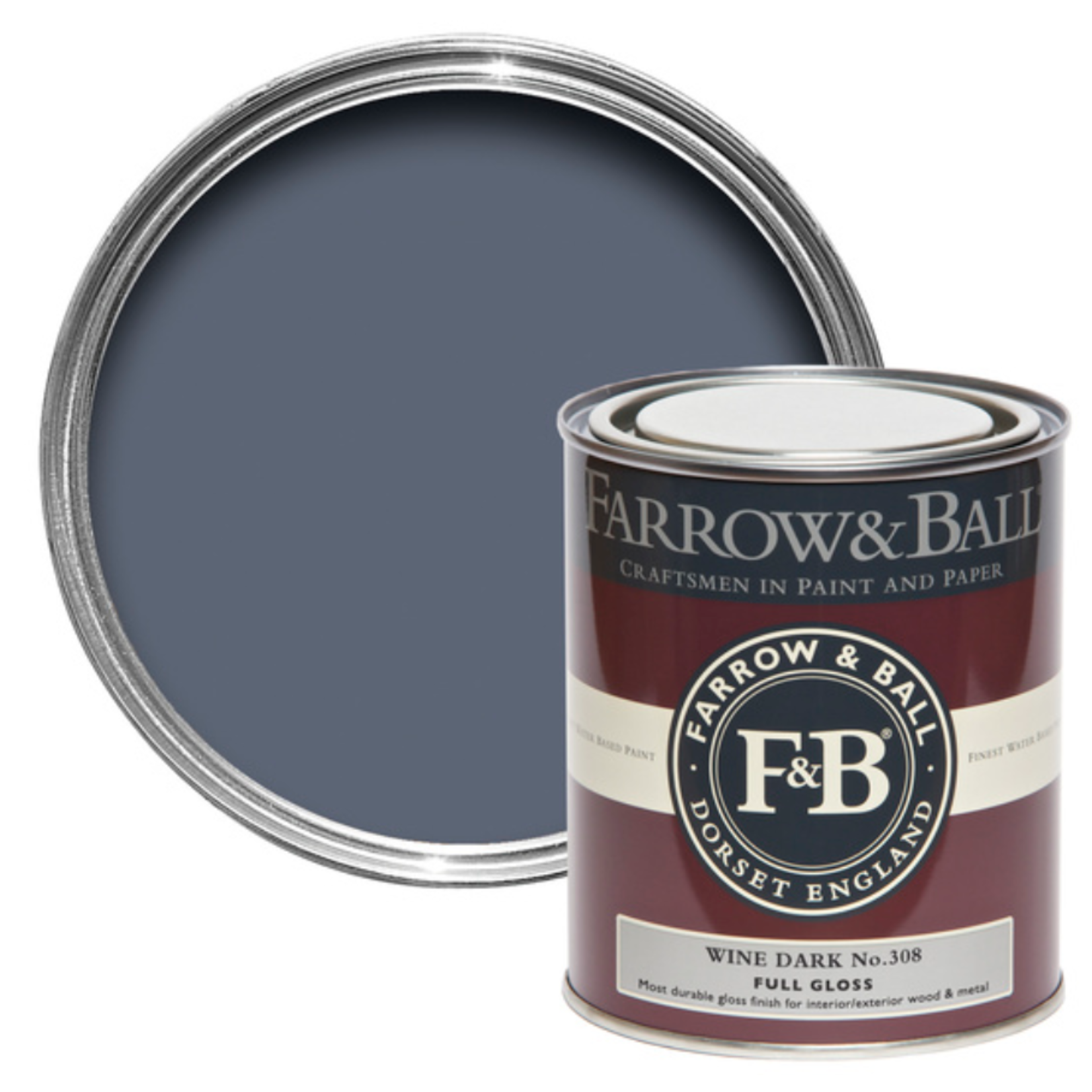 Farrow and Ball 750ml Full Gloss Wine Dark No.308