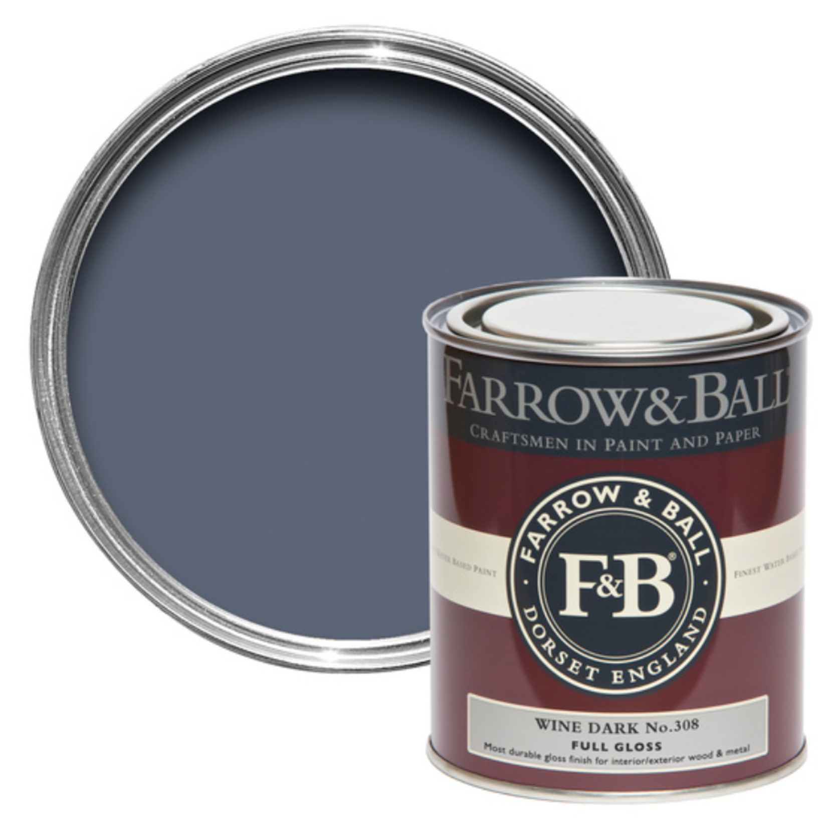Farrow & Ball 750ml Full Gloss Wine Dark No.308