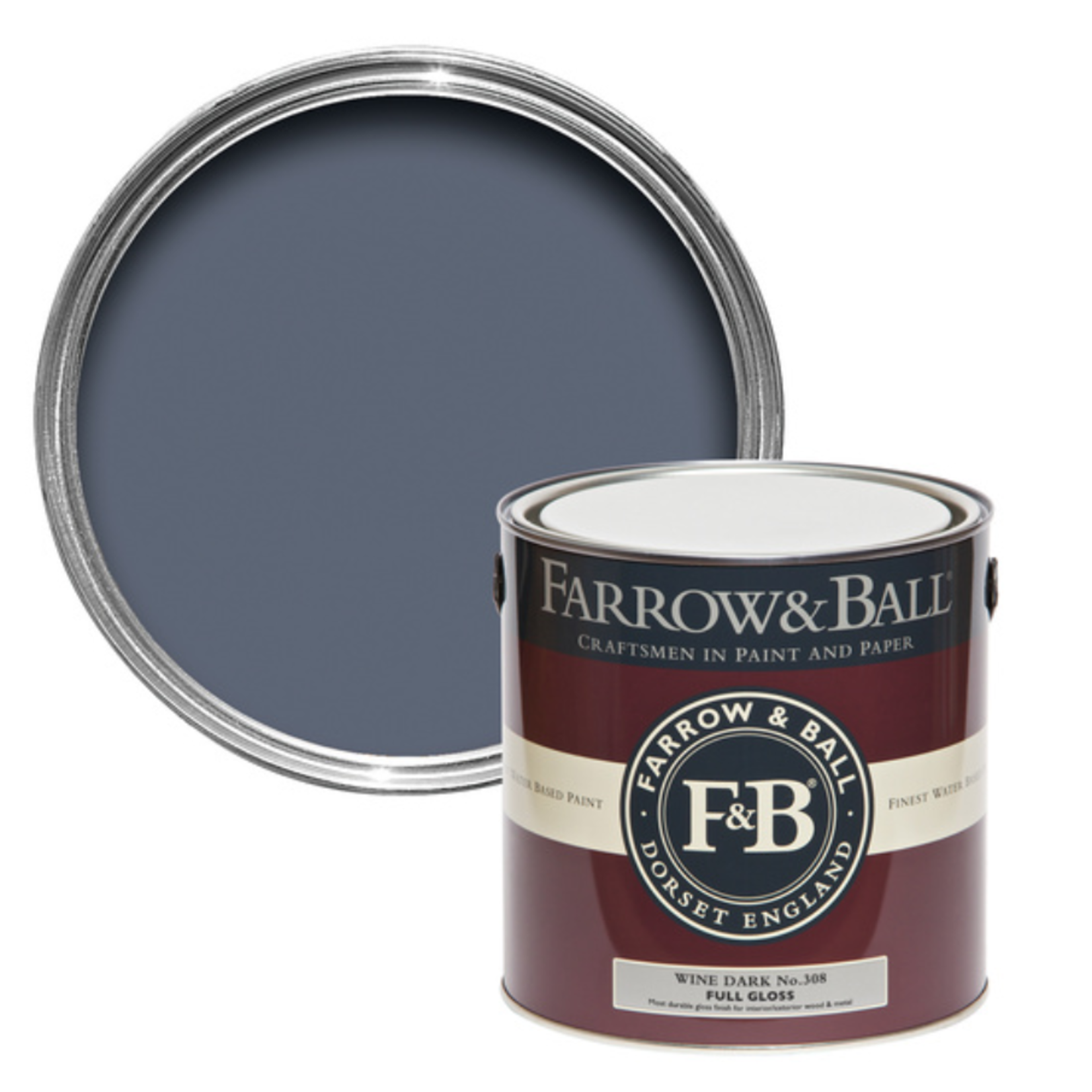 Farrow and Ball Gallon Full Gloss Wine Dark No.308