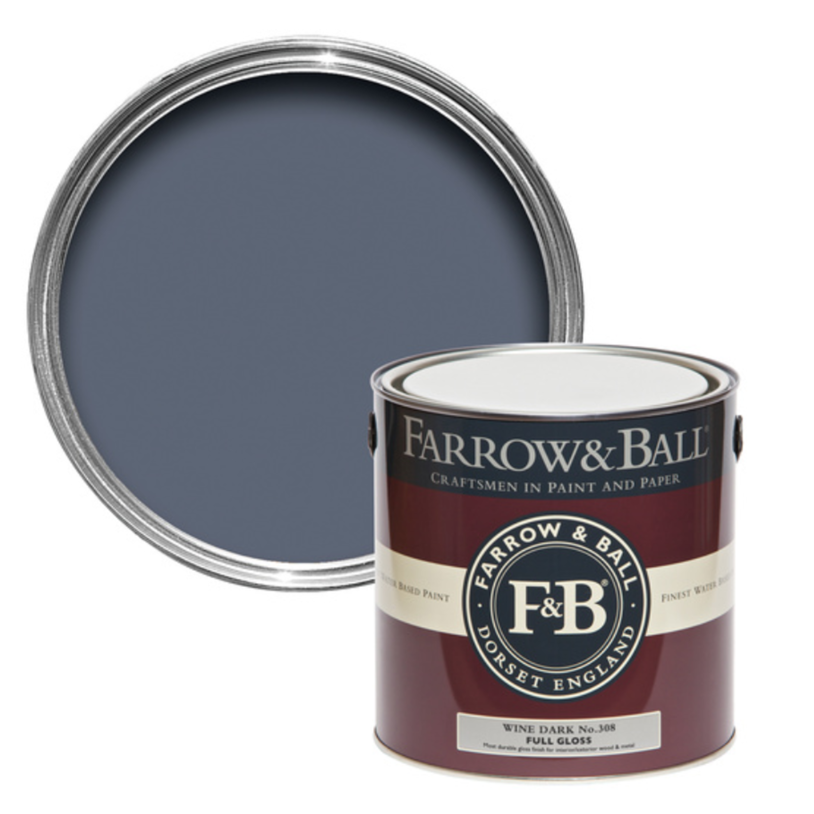 Farrow and Ball Gallon Full Gloss Wine Dark No.308