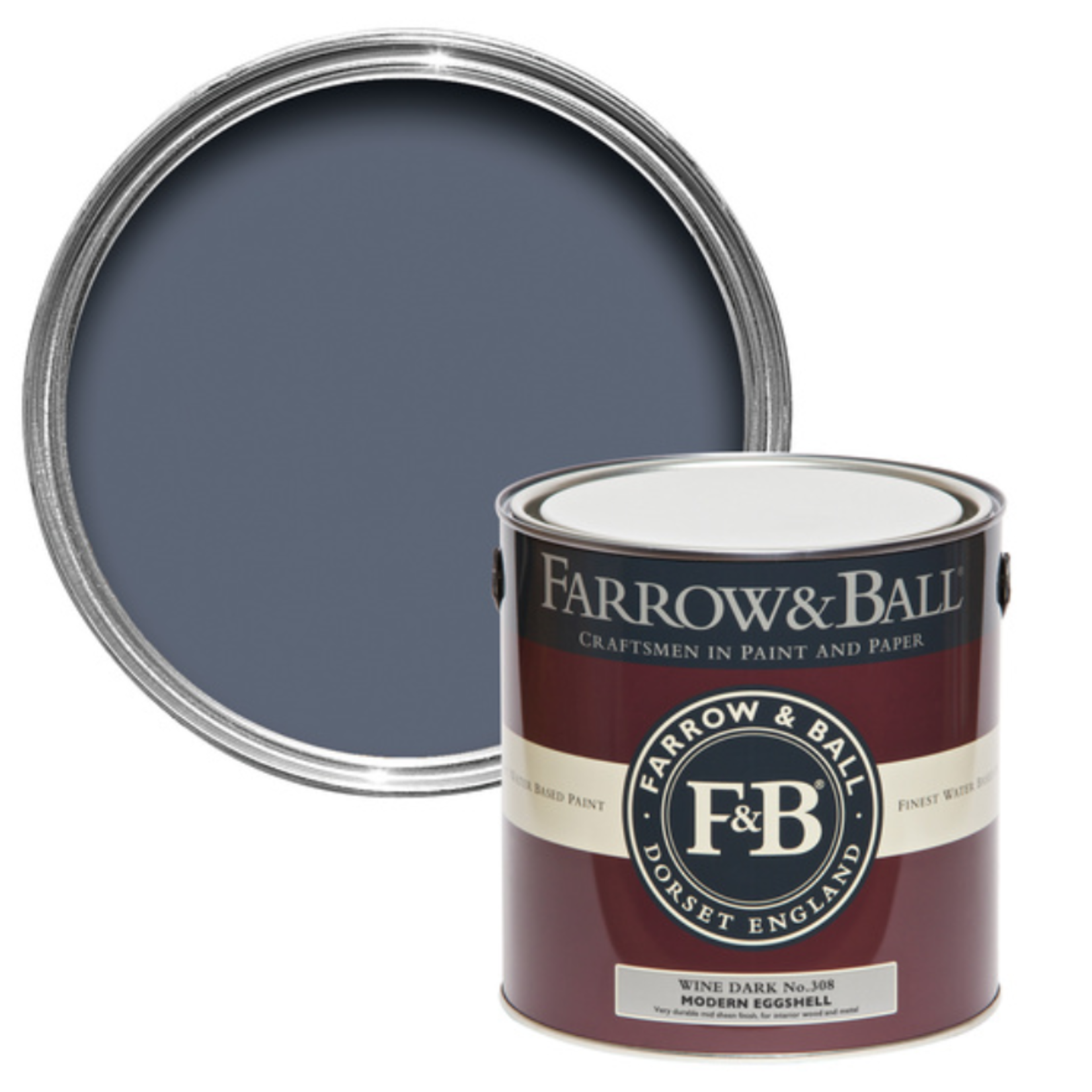 Farrow and Ball US Gallon Modern Eggshell  Wine Dark No.308