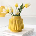 Ella Faceted Ceramic Vase 6"