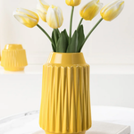 Ella Faceted Ceramic Vase 9"