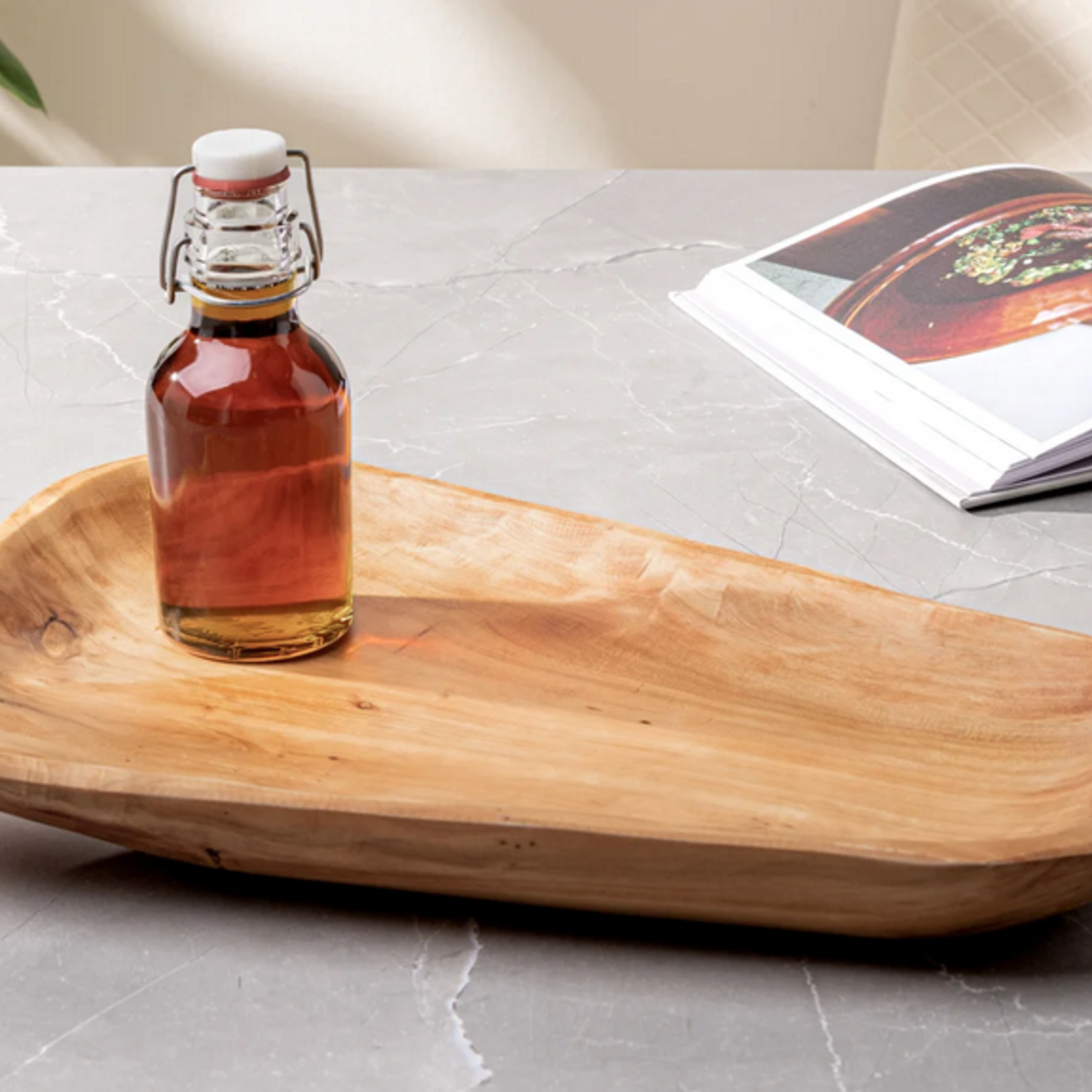 Costa Carved Wood Platter 17.75"