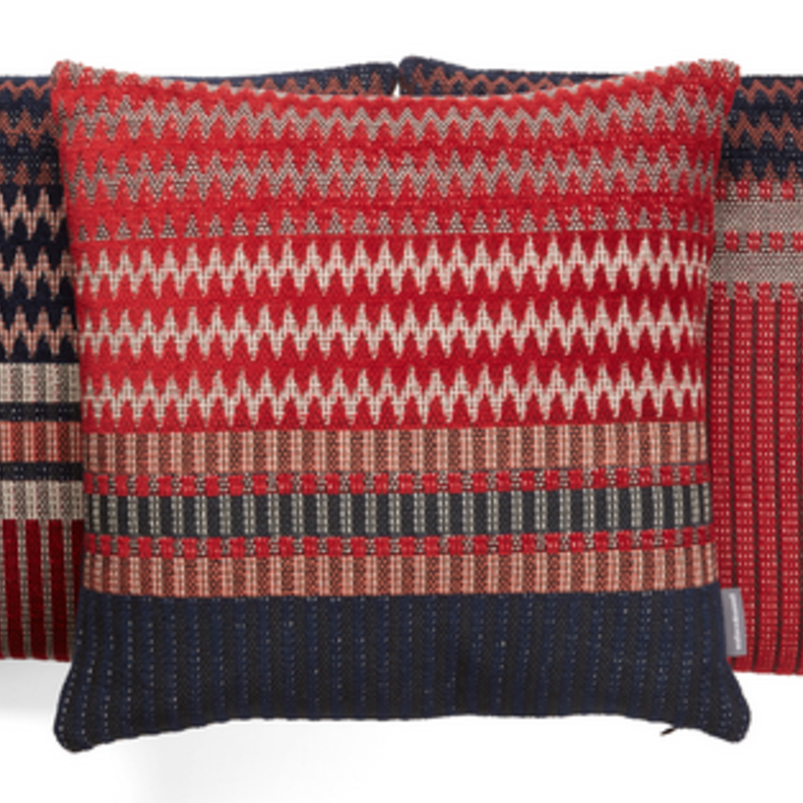 Wallace Sewell Ettore Oxford Blue  70% Cotton 30% Chenille Cushion Navy & Red  16 x 16