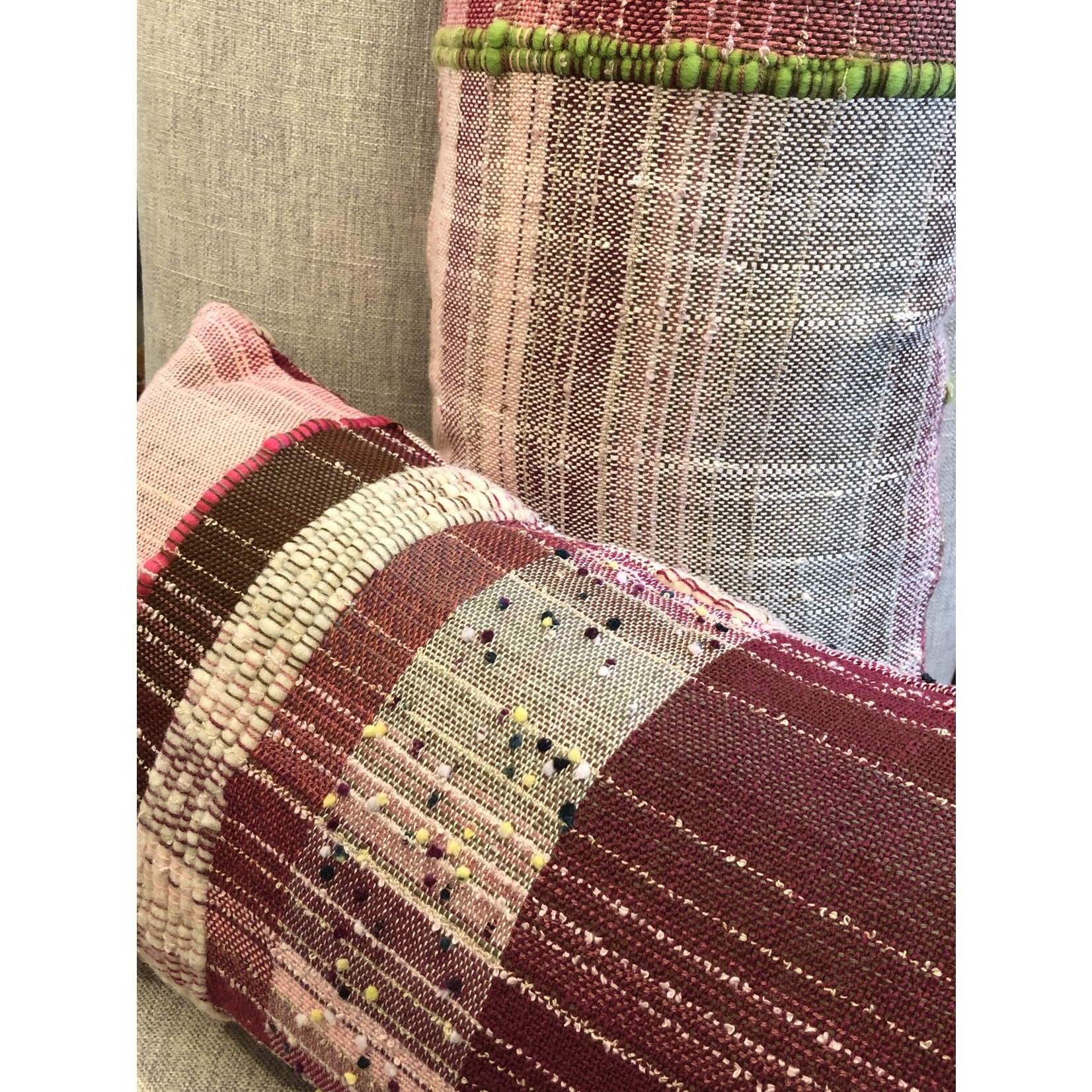 Tara Roblin Tara Roblin  12 x 24 Strawberry Cheesecake Lumbar with Feather Filler