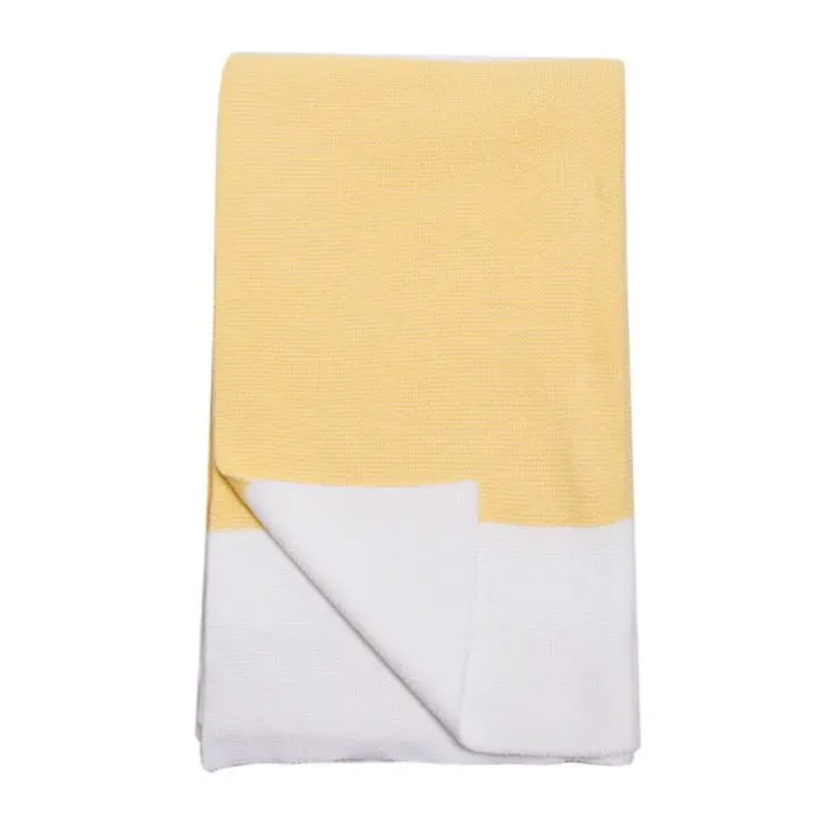 Linen Way Malibu Cotton Throw in Yellow & White 55" X 80"