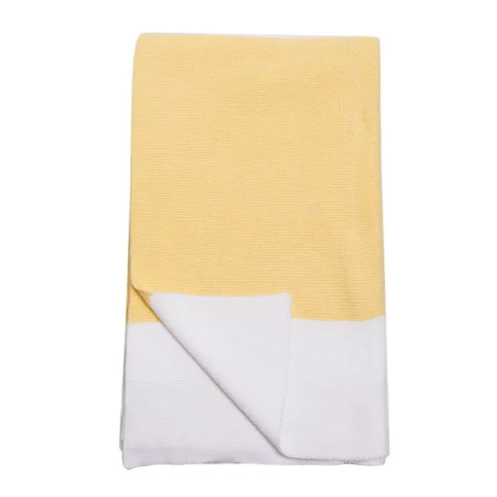 Linen Way Malibu Cotton Throw in Yellow & White 55" X 80"