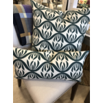 Green and Cream Twist 14 x 24  Lumbar Cushion with Feather Filler