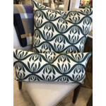 Green and Cream Twist 24 x 24 Cushion with Feather Filler