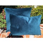 Lake Green Rippled Velvet  cushion 20 x 20 with feather filler