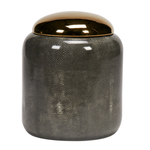 Guild Design Gallery Shagreen Grey Jar with Golden Lid Small