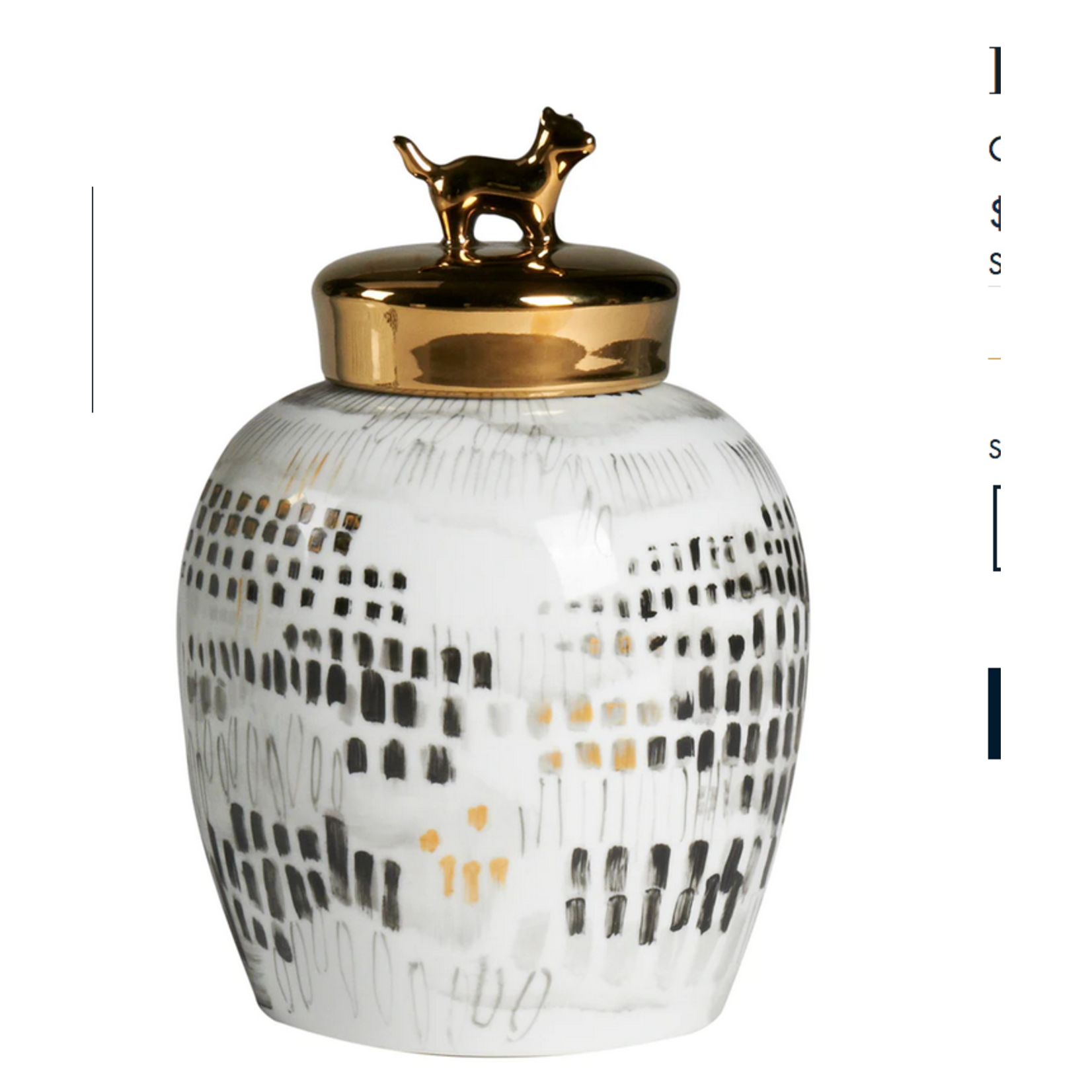 Guild Design Gallery Binary Jar with Golden Lid Medium