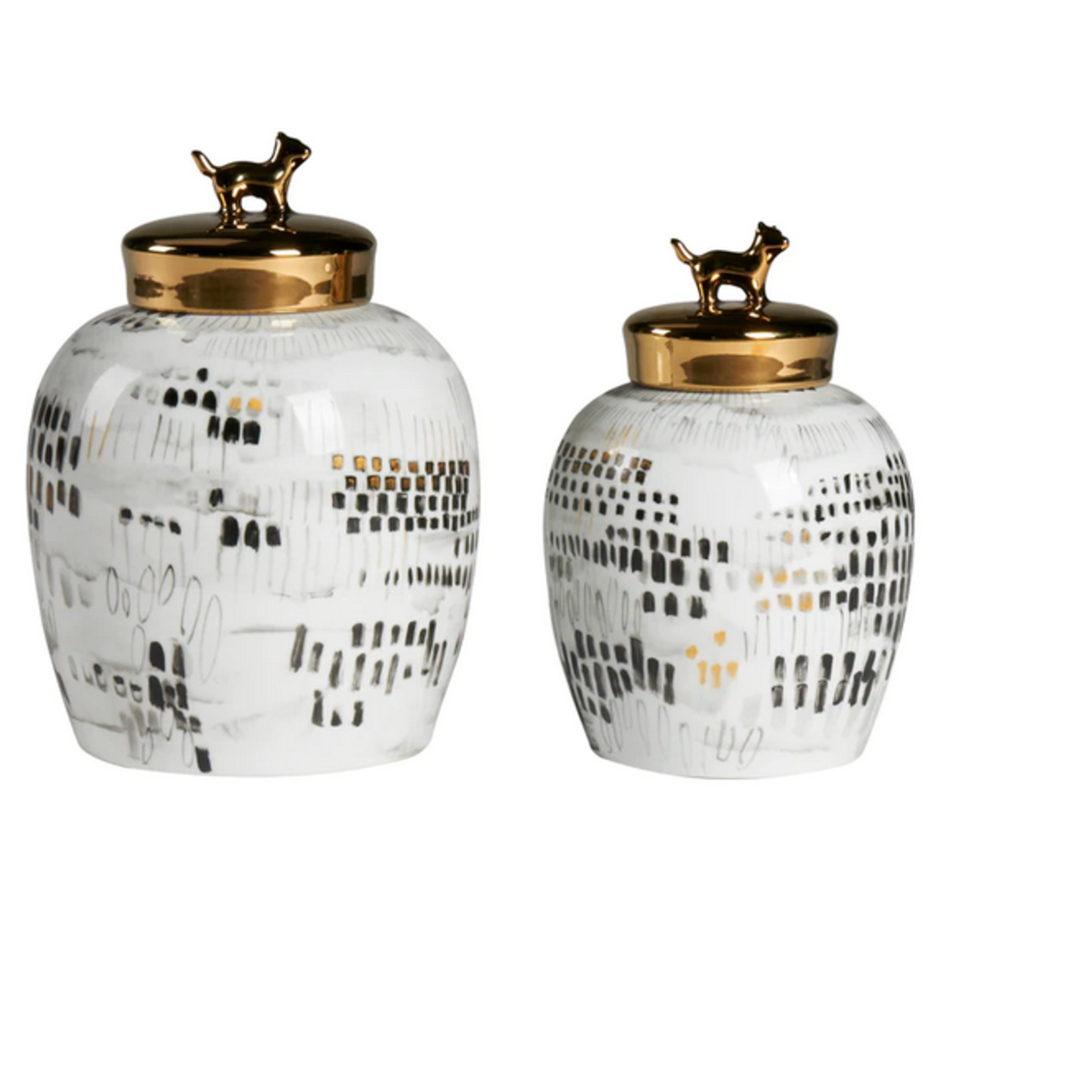 Guild Design Gallery Binary Jar with Golden Lid Medium