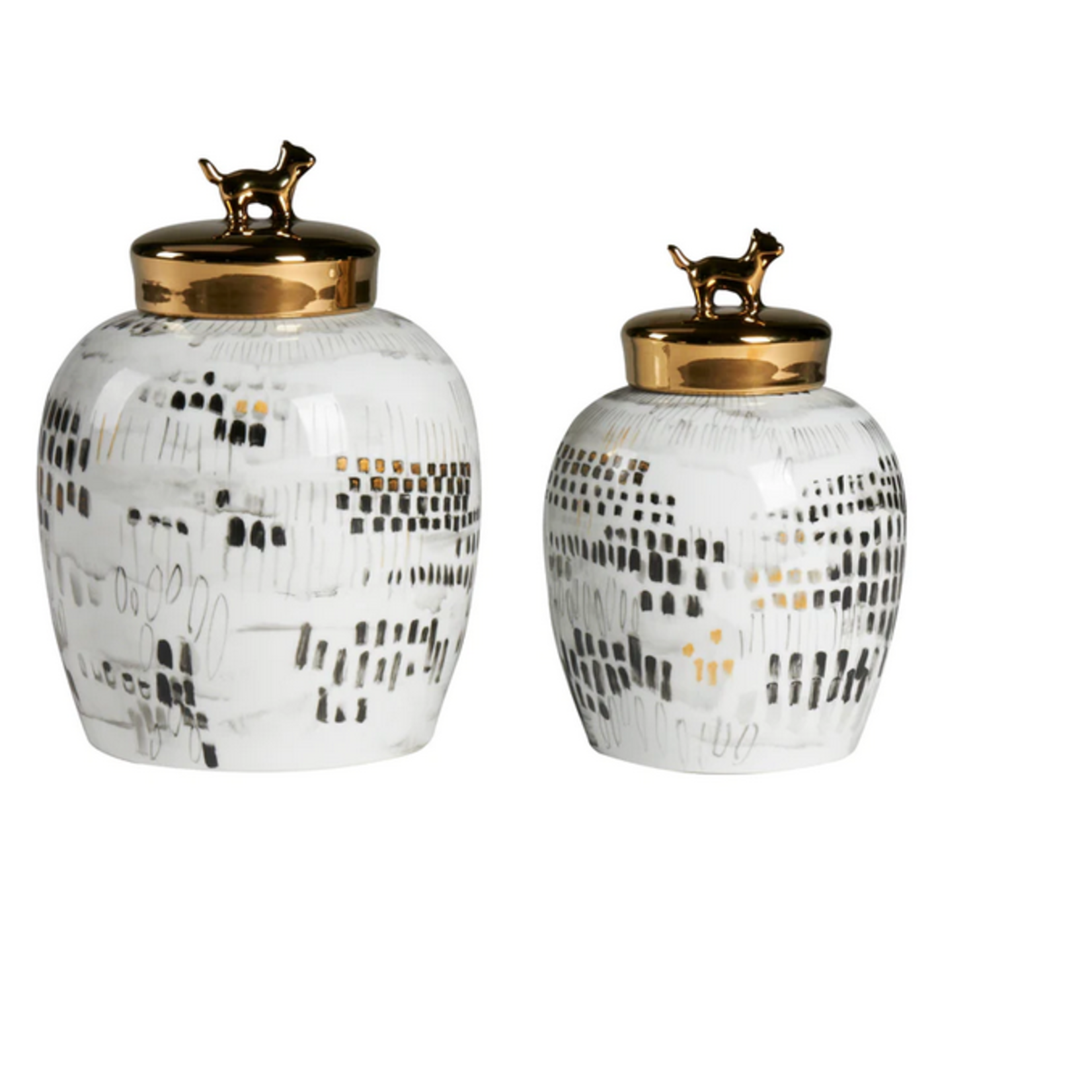 Guild Design Gallery Binary Jar with Golden Lid Medium