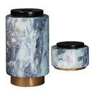 Guild Design Gallery Blue Granite Tall Canister with Black Wood Lid