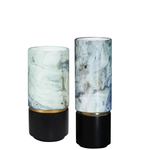 Guild Design Gallery Aqua Vase Black Wood Base Large