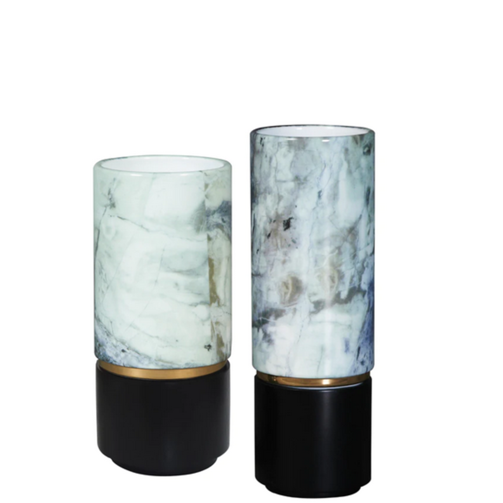 Guild Design Gallery Aqua Vase Black Wood Base Large