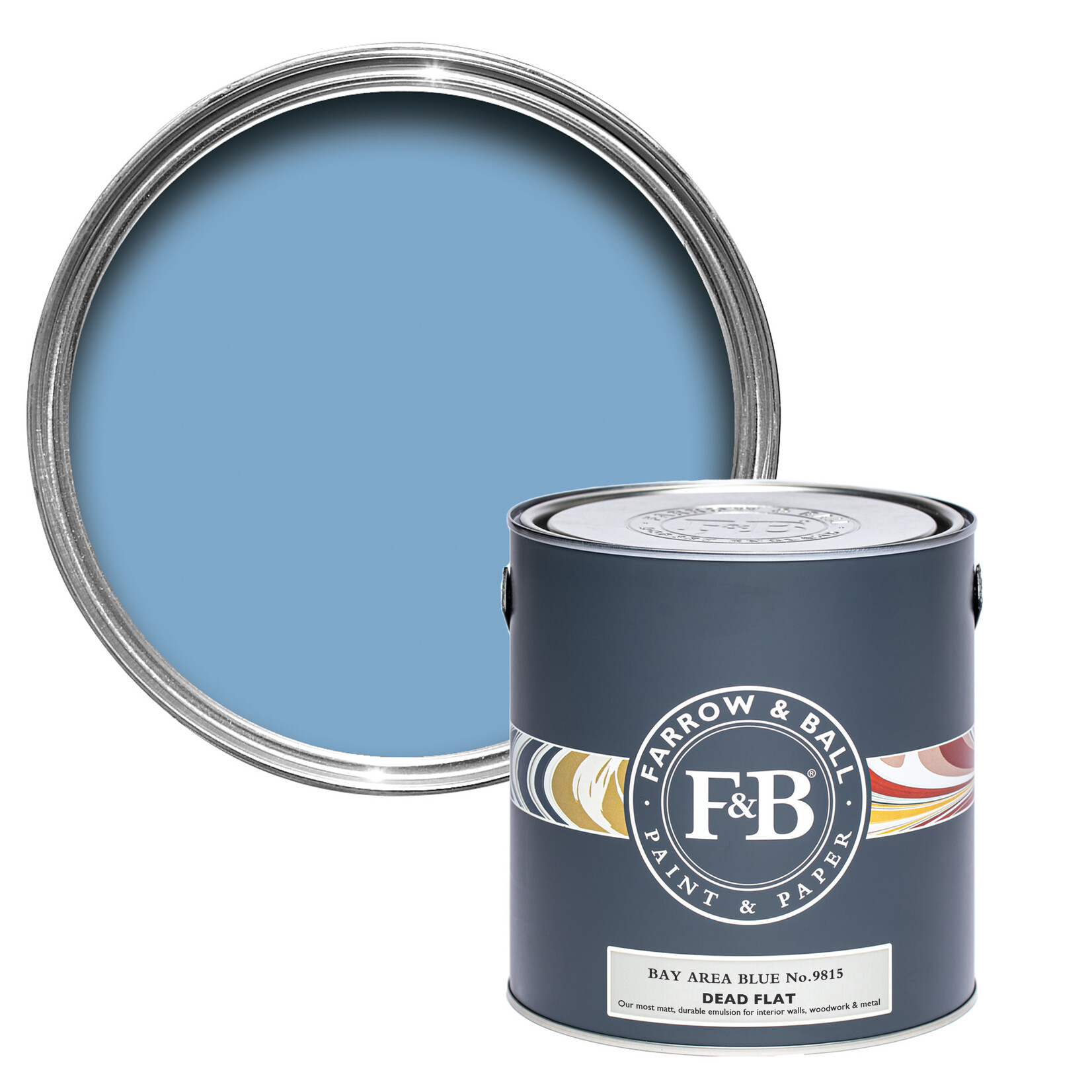 Farrow and Ball US Gallon Dead Flat Bay Area Blue No 9815