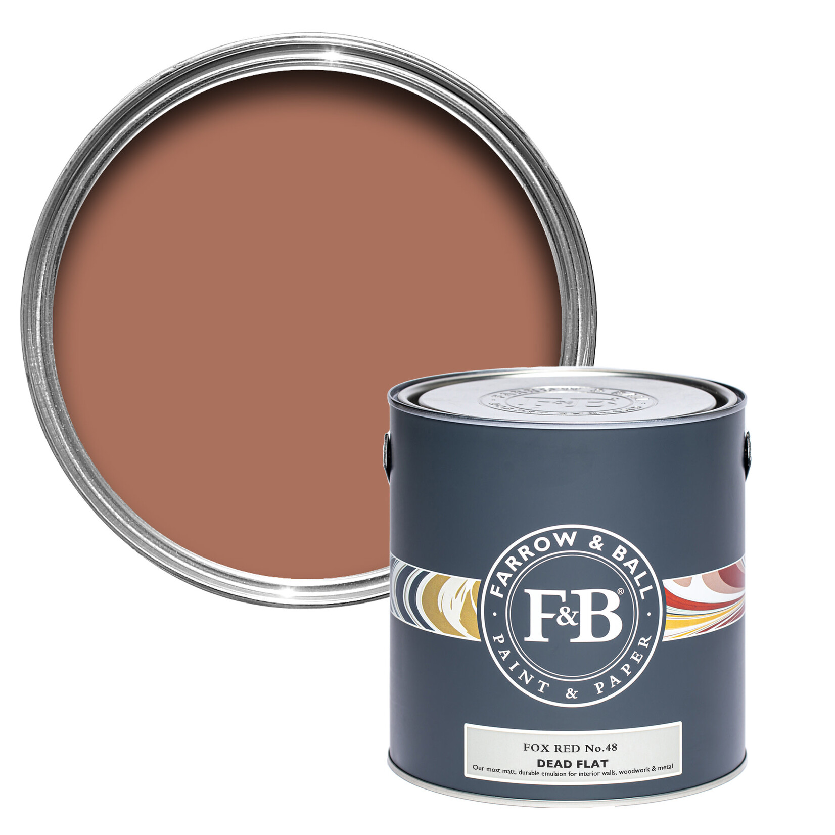 Farrow and Ball US Gallon Dead Flat Fox Red No 48