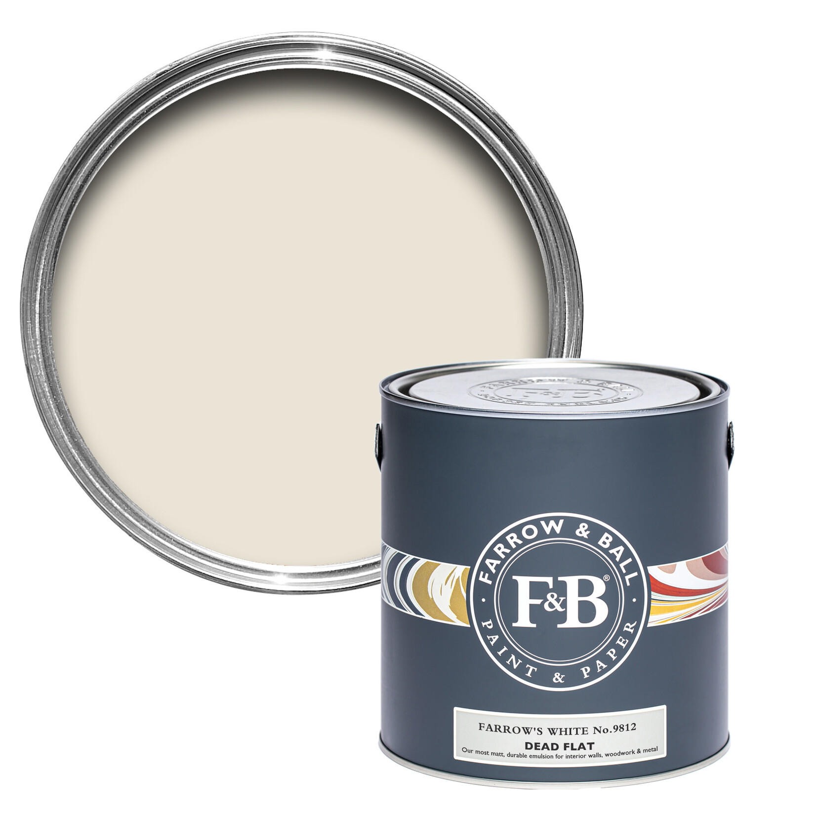 Farrow and Ball US Gallon Dead Flat Farrow's White No 9812